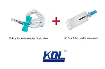 סט פרפרית עם הולדר ואקוטיינר <br> 23G לבדיקות מעבדה KDL <br> 50 יח'