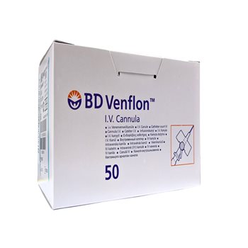 וונפלון לפתיחת וריד 50 יח' <br> Venflon BD 100 Pcs <br> מידה Size 18G