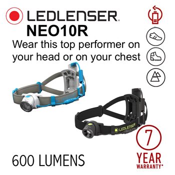 פנס ראש לד לנסר NEO10R נטען 600LM - LEDLENSER NEO10R 600 לומנס