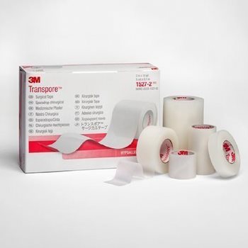 גליל דבק פלסטי לחבישה <br> Transpore 1527- 3M <br> 6 יח' באריזה 5 סמ